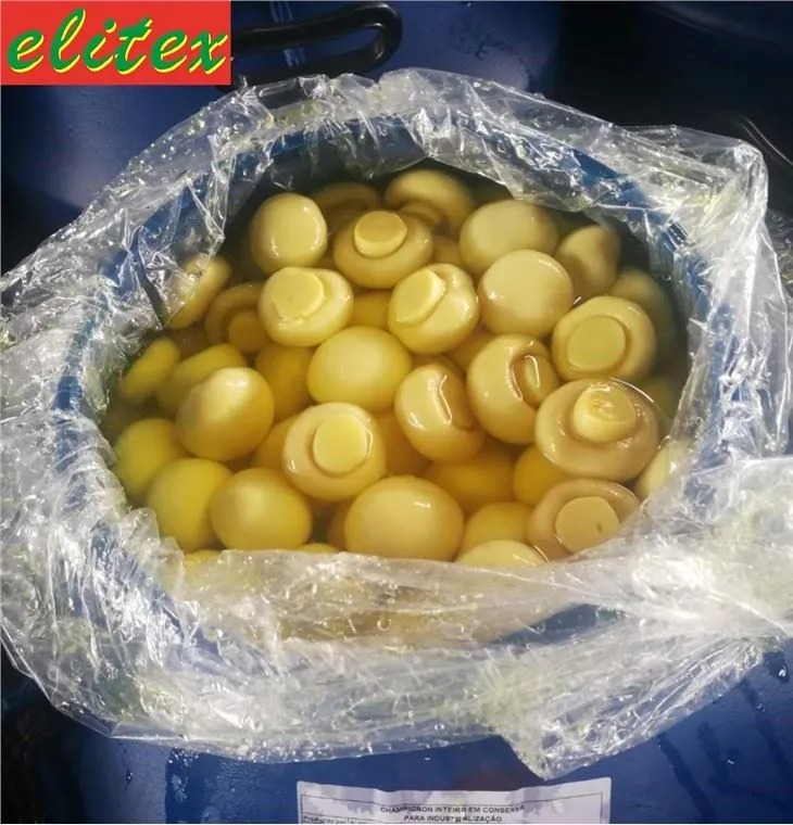 Seasoning Preserved Whole Mushrooms In Drum